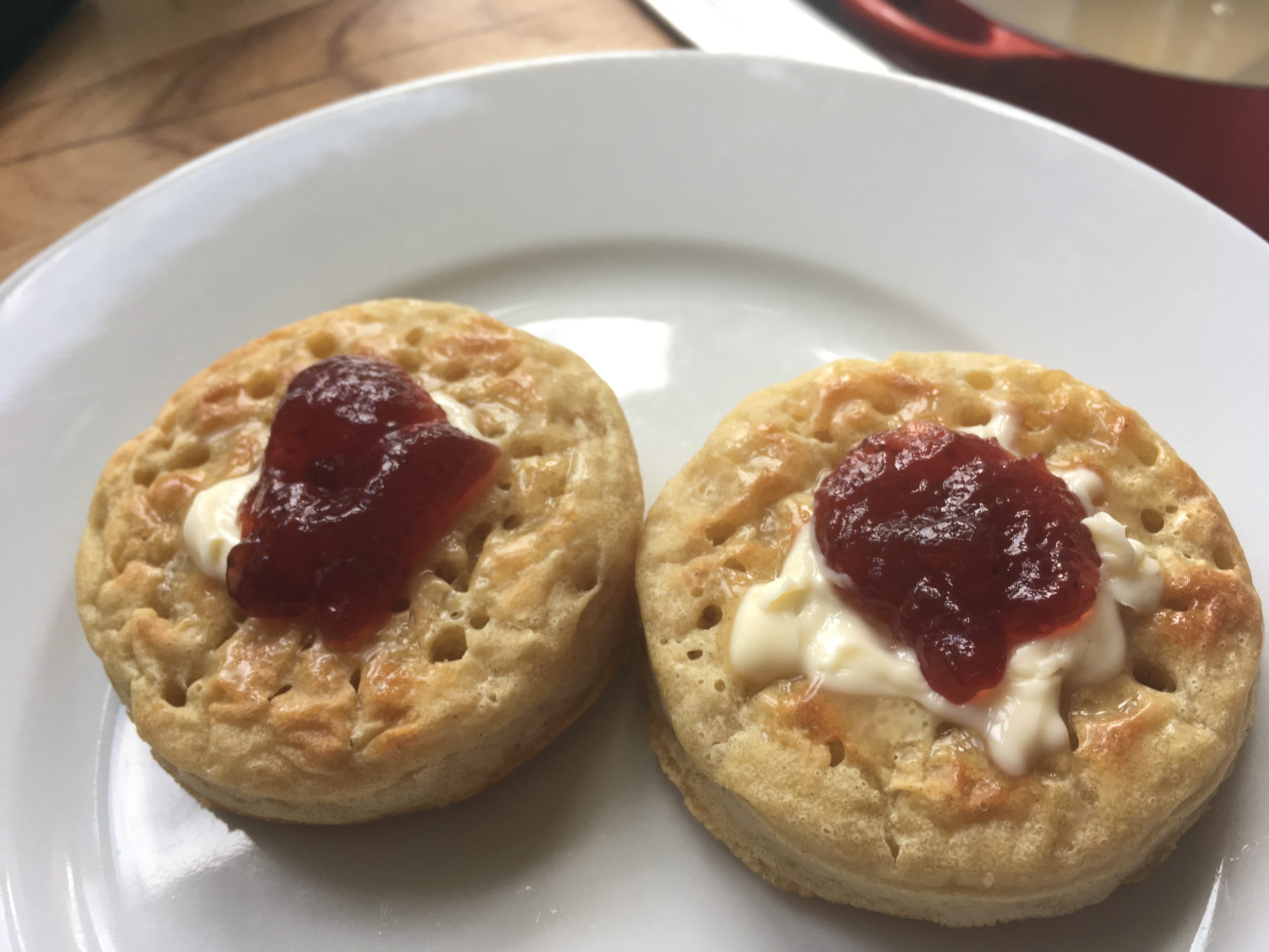 Homemade crumpets